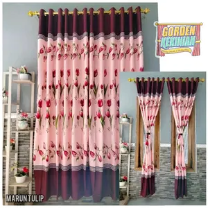 Gorden Motif Tulip Merah Maroon Ring 12 Gorden Bunga Tulip Maroon Gorden Tulip Maroon Gorden Smokring Gorden Motif Mewah Gorden Kekinian Gorden Jendela Gorden Pintu Lebar 135cm Korden Jendela Korden Pintu Gorden Murah Gorden Minimalis Gorden Cantik Tirai