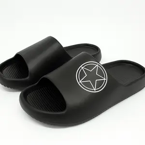 Hengrun Sandal Selop Pria Dan Wanita Kekinian Slide NY Nyaman di Pakai Ringan Stylish Cocok Untuk Di Pakai Di Indoor Dan Outdoor - 8011H Shoes Black Sendal