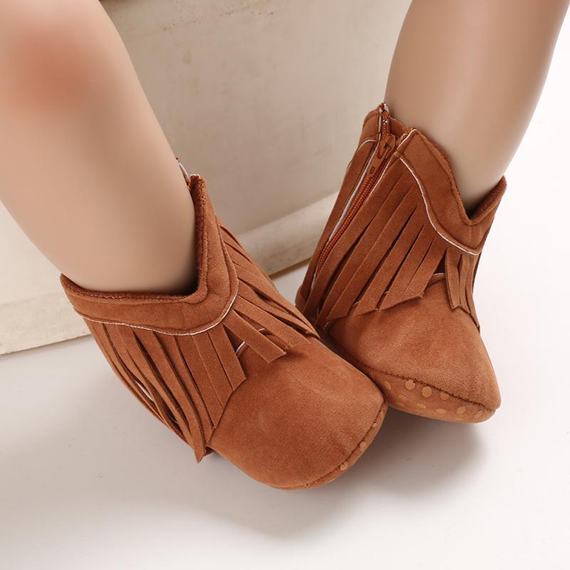 Product Introduction of Autumn and Winter Classic Tassel Baby Boots for Infants and Toddlers Soft Sole Warm Learning Shoes 17
