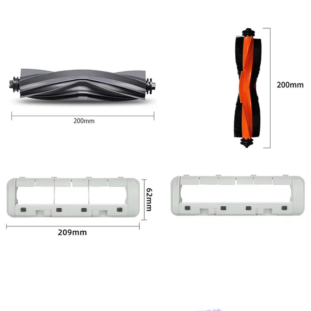 For Xiaomi X20+ / X20plus / S10+ / S10plus / B105 / B113CN （Self-Cleaning Mop 2 Pro) / 3s B108CN / Mijia Omni Mop B101CN /Mop 1s B116 / Mop2 C102CN Robot Vacuum Cleaner Spare Part Accessories Main Brush and Cover