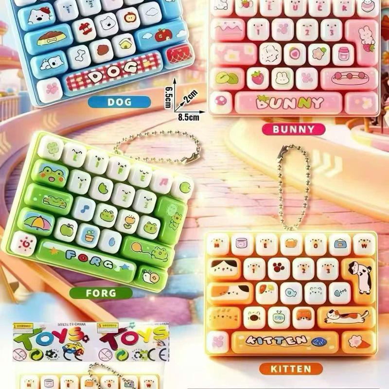 Móc khóa Bàn Phím MiNi 26 Phím Kitten với Thiết Kế Dễ Thương và Màu Sắc Ấm Áp