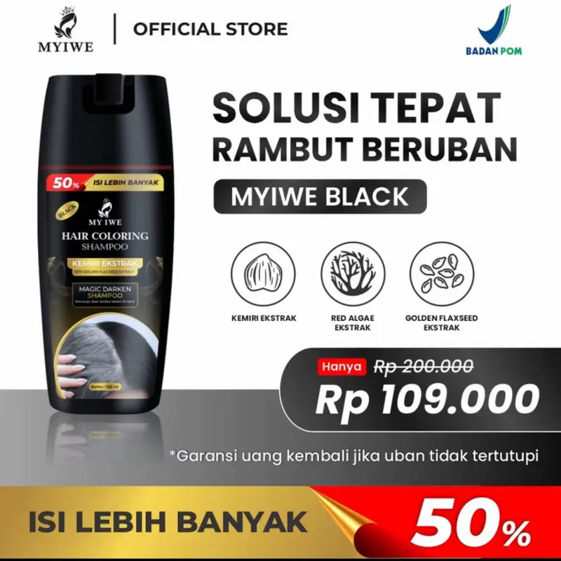 MYIWE Hair Coloring Sampo Penghilang Uban Varian Warna Lengkap Isi 150 ML (ALNAZAMSHOP) 4