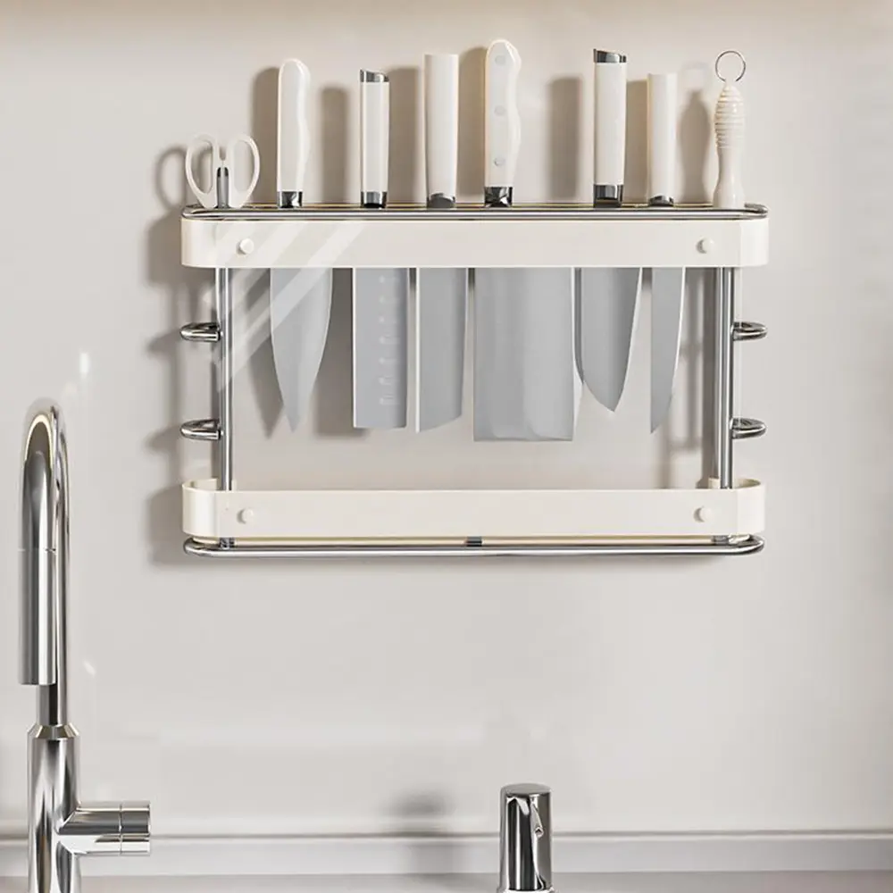 Carbon Steel Ins Style Household Punch-Free Wall-Mounted Knife   Kitchen Stainless Steel Multi-Functional   Knife Holder Cutlery   kitchen  organizer