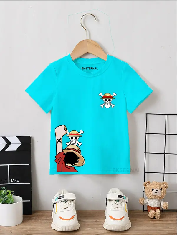 Eksternal Style Original Baju Kaos Distro Anak Laki Laki/Anak Perempuan Umur 1-12 Tahun Bahan Cotton combet30s / Kaos anak / baju kaos one piece luffy Combed Katun 3