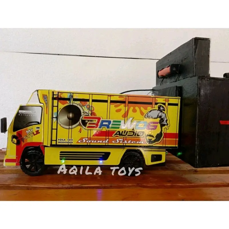 Kanov1234 Miniatur truk dan sound brewog bluetooth