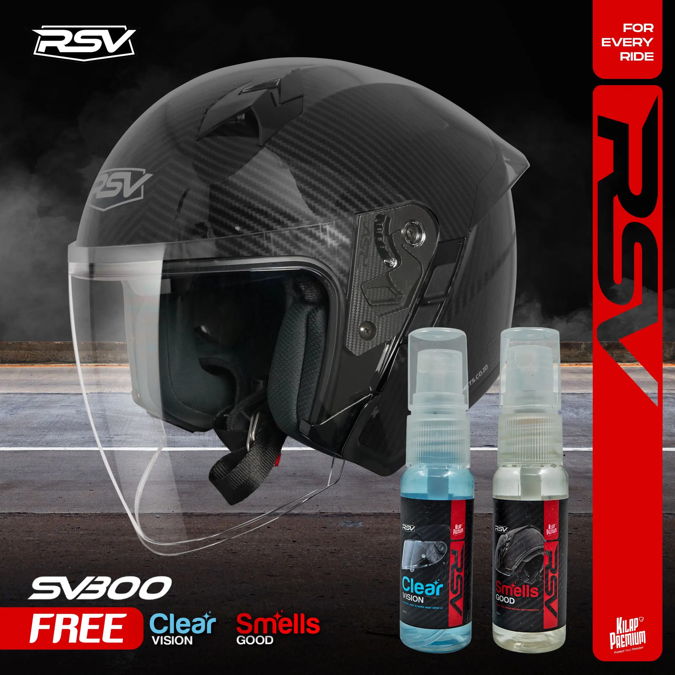RSV SV300 CARBON GLOSSY DOUBLE VISOR