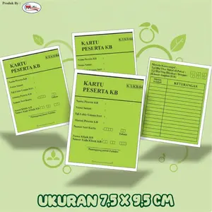 Kartu KB Murah Harga Per 50 PC Ukuran 10 x 7.5 cm Cetak Bolak Balik Warna sesuai varian Bahan Kertas BC Bufalo Cocok Untuk Penulisan Dengan Bolpoint Biasa