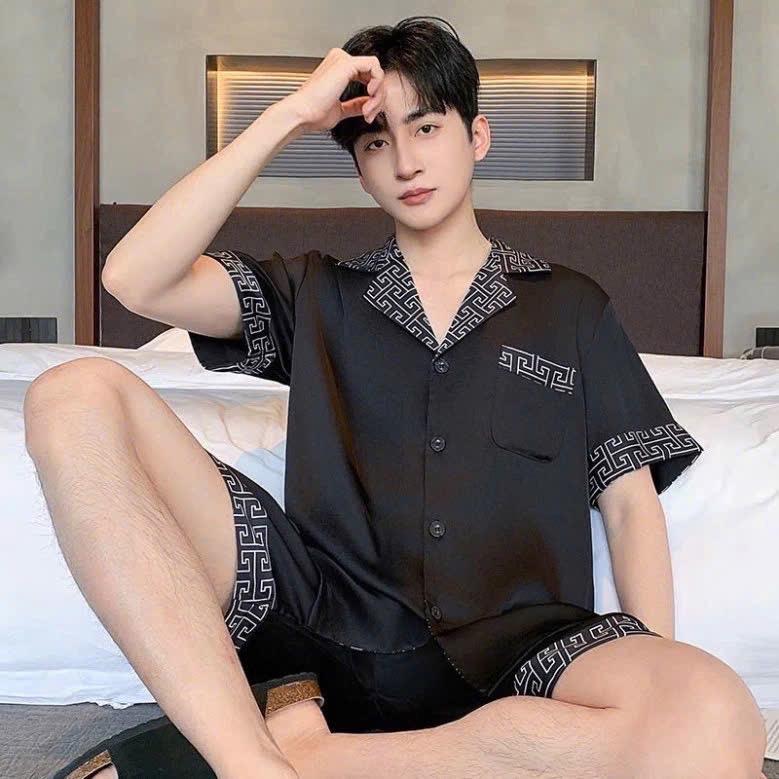 Bộ Ngủ Pijama Nam Thiết Kế Chất Lụa Cao Cấp Nhung