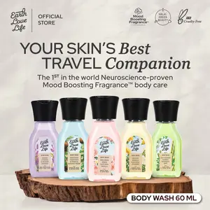 Earth Love Life Body Wash 60ml Sabun Wangi | Mandi Cair | Travelling | Melembapkan | Jerawat Punggung | Kulit Sensitif | Mencerahkan | SPF | Alergi | Travel Size | Premium | Sabun Harum | Cooling Sensation | Sensasi Dingin
