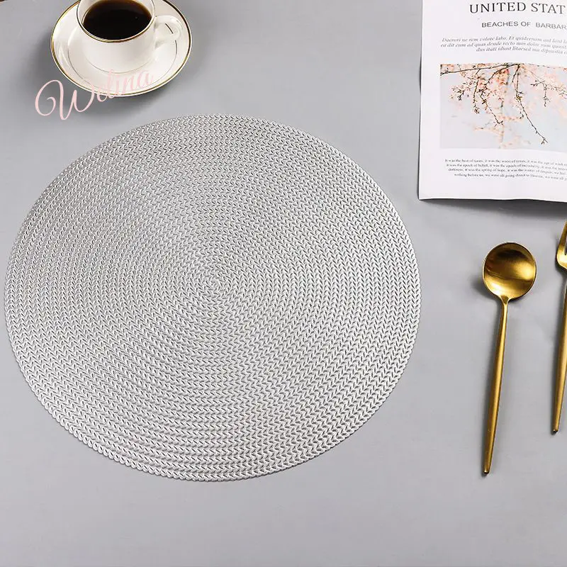 TATAKAN PIRING MEJA MAKAN PLACEMAT BULAT ESTETIK MEWAH PVC HIGH QUALITY 6