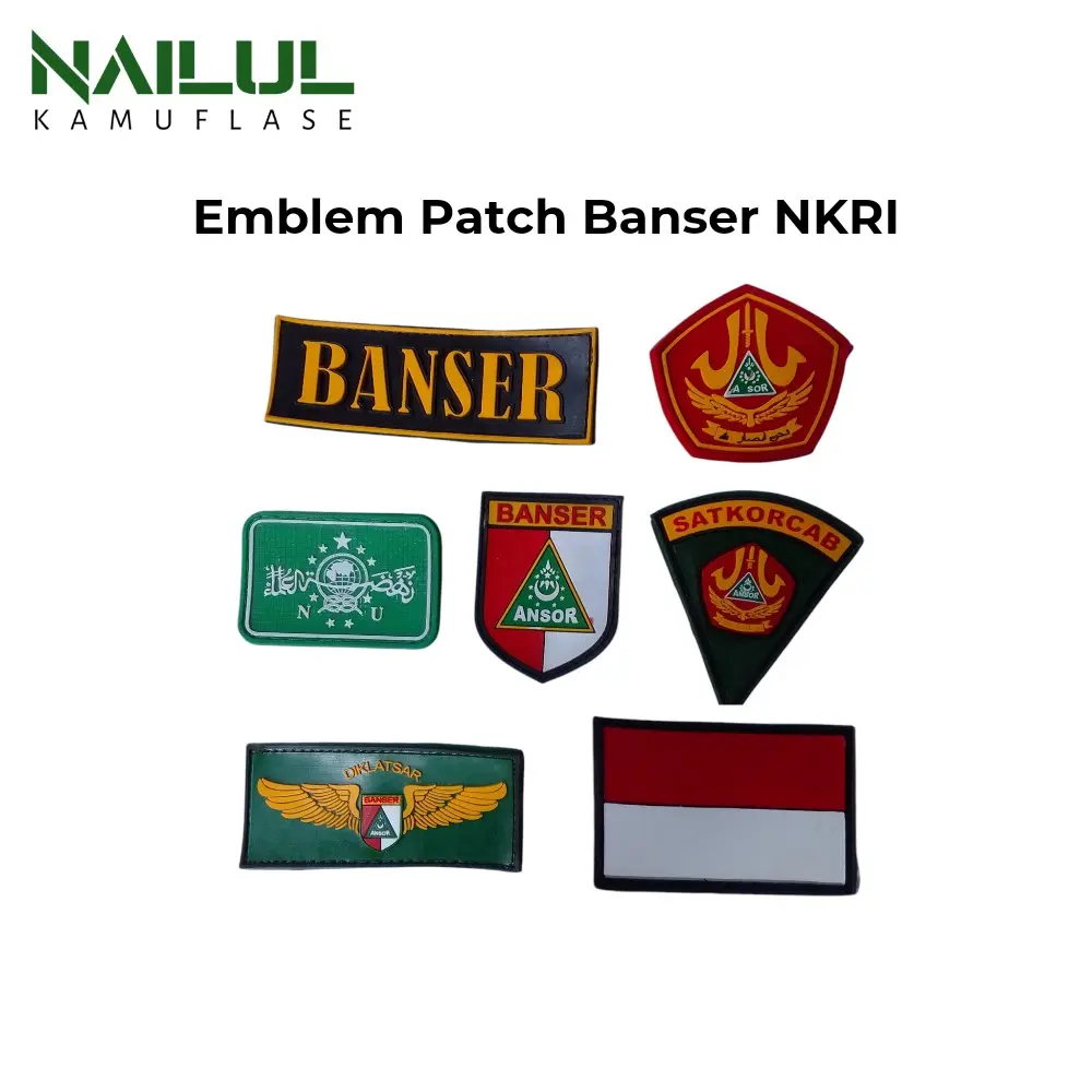 Patch Karet Emblem Velcro Banser Nasional 5x7cm - Jaket