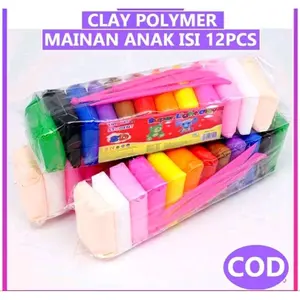 MAINAN ANAK CLAY 12 PCS SNI MIX WARNA Toys Kerajinan Asli