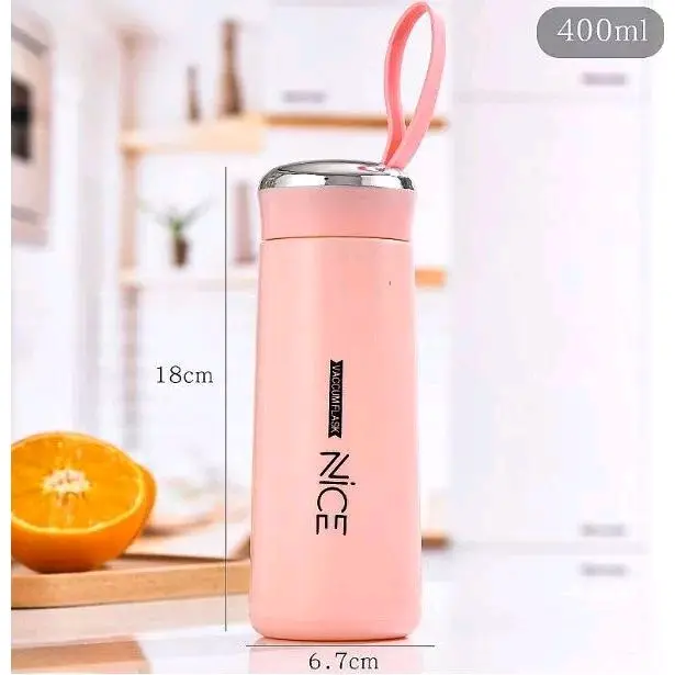 Botol Minum kaca Motif Nice 400ml Botol Tumbler kaca tanpa kemas Plastik Wadah Minuman Kitchenware Bottles Water Multicoloured crystal 3
