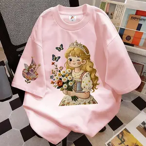 Korean Premium | Kaos Wanita Oversize Viral 2026 | Motif Cewek Cute & Bunga Aesthetic | Digital Printing | Cotton Adem Premium Nyaman Dipakai