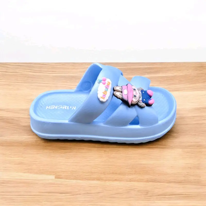 Sandal Anak Perempuan Motif Silang Labubu Hr8031 Viral Sandal Wedges Anti Slip Ringan Nyaman 6