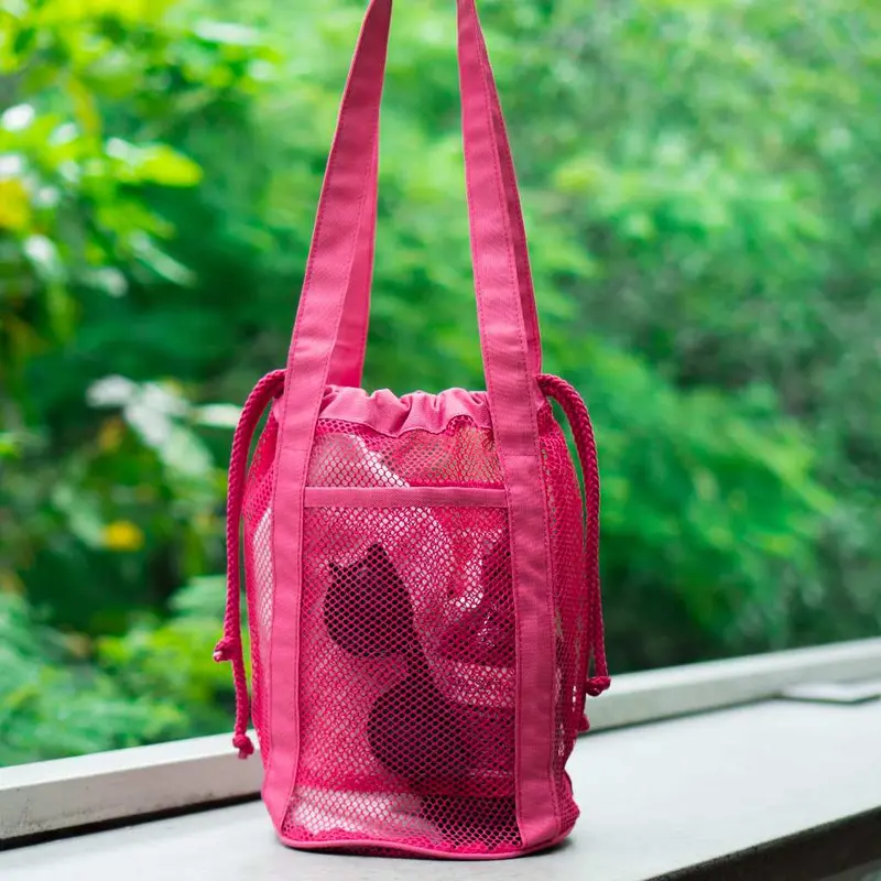 Tokyo Mesh Totebag Tote Bag Tas Wanita Tas Belanja Tas Jaring Tas Olahraga Hitam Kanvas 2