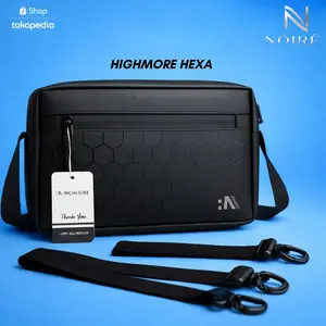 Promo Exclusive Highmore HEXA K Series – Tas Selempang Pria Premium Waterproof [ HARGA PROMO ] Slingbag Multifungsi Clutchbag Handbag Waterproof Hitam