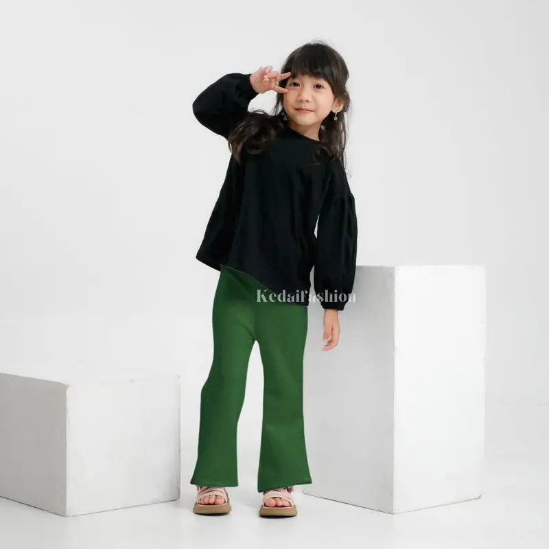 Flare Pants Highwaist Anak Celana Cutbray Anak Scuba Premium 2,5 - 10 th 8