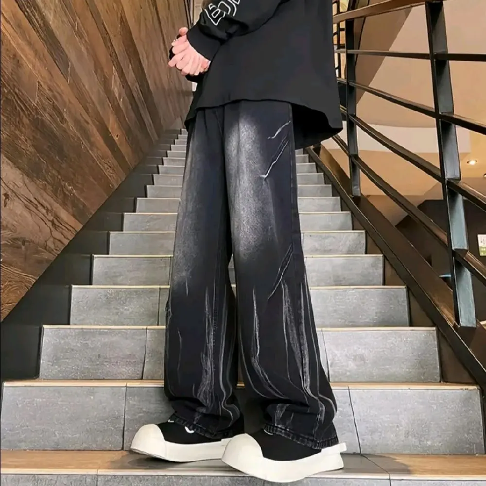 Celana Baggy Jeans PETIR Terbaru Oversize Unisex Hitam Straight Fit Bahan Premium Soft Denim Selvedge Fleksibel untuk Pria dan Wanita