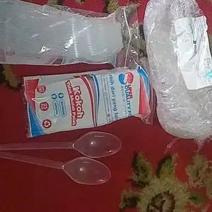 Sendok Makan Plastik / Sendok Plastik Food Grade Tebal Kuat Higienis Per Pack