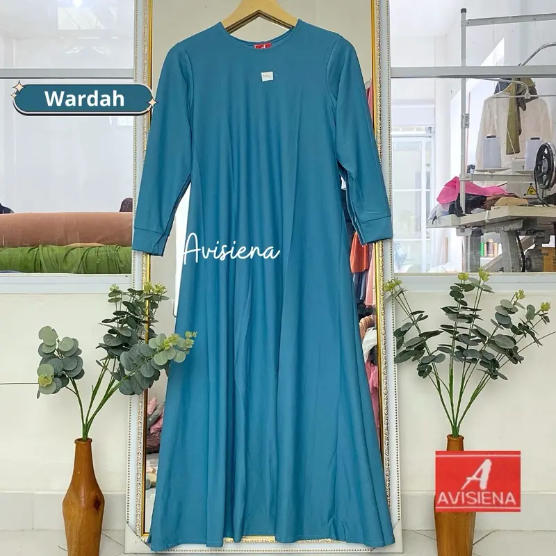Avisiena - Gamis Polos Anak jersey  Inner anak lengan panjang dalaman gamis anak remaja tanggung Hitam putih Basic Dress Muslim Nyaman Sekolah White 6