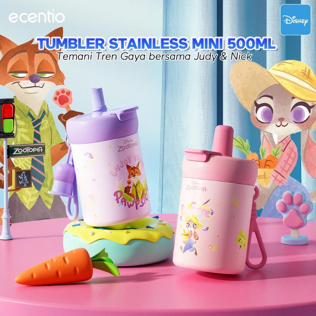 【K】 ecentio tumbler stainless 304 Disney 【Zootopia】Co-brand  500ml tahan panas dingin 24 jam botol minum lucu aesthetic portable