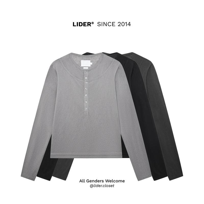 Áo Thun Tay Dài Ôm Body Unisex LIDER EVERWOOD LAYERED HENLEY TEE