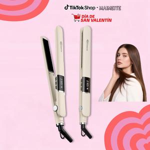 Maimeite 2en1 Plancha De Cabello Professional-digital Screen Blanco Crema