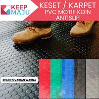 Gambar Keset / Keset Lantai / Keset Karet Anti Air, Anti Minyak, Keset PVC Motif Koin Anti Slip - Abu-Abu, 100X120cm dari Keepmaju karpet official Kota Tangerang 1 Tokopedia