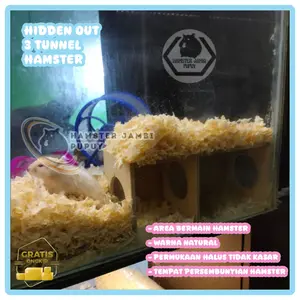 Hamster Jambi Pupuy Mainan Hamster Terowongan 3 Tunnel Bahan Plywood 6mm Aman Digigit Ringan Mudah Dipindahkan Tambah Aktivitas Dan Kenyamanan