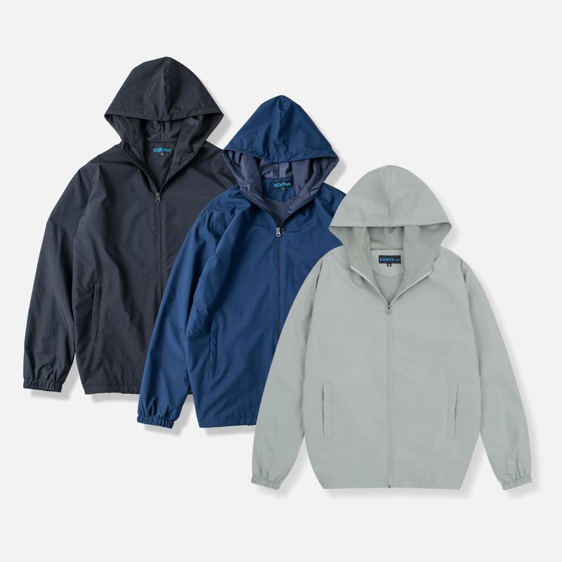 Áo Khoác Dù Gió Nam Nữ Có Nón 2 Lớp Basic - KENTA AKD0030 - Chống Nắng, Trượt Nước, Túi Trong Tiện Dụng