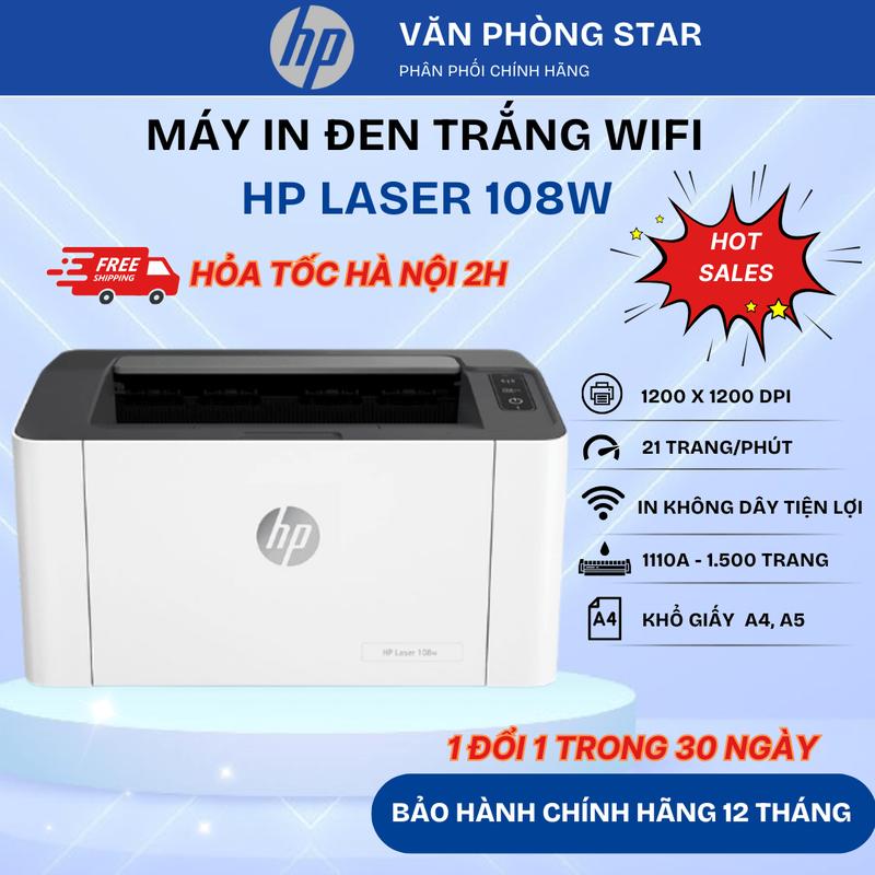 Máy in Laser HP 108W (4ZB80A) - Máy in wifi đen trắng mới 1oo%