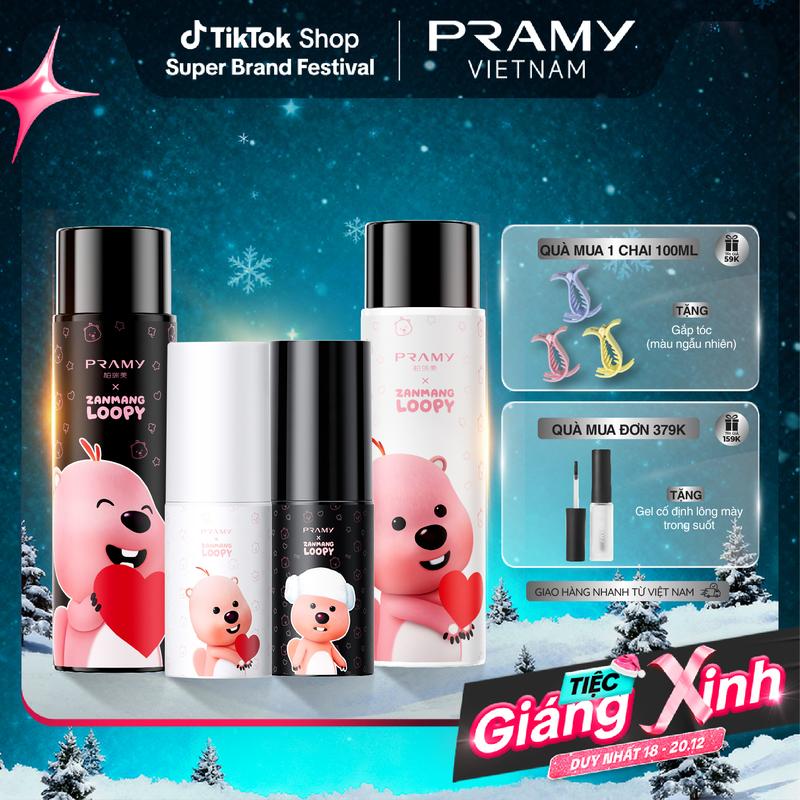 LOOPY SERIES Xịt Giữ Makeup PRAMY Cố Định Lớp Nền Lâu Trôi Không Cồn Cấp Ẩm 30ml 100ml