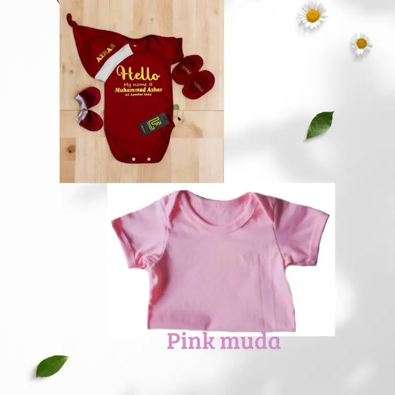 Pink muda set topi