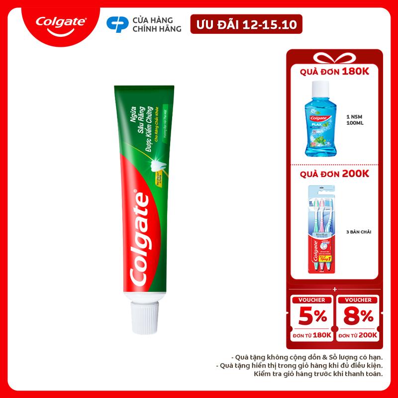 [Ưu đãi 12-15.10] Kem đánh răng Colgate ngừa sâu răng răng chắc khỏe 100g/tuýp