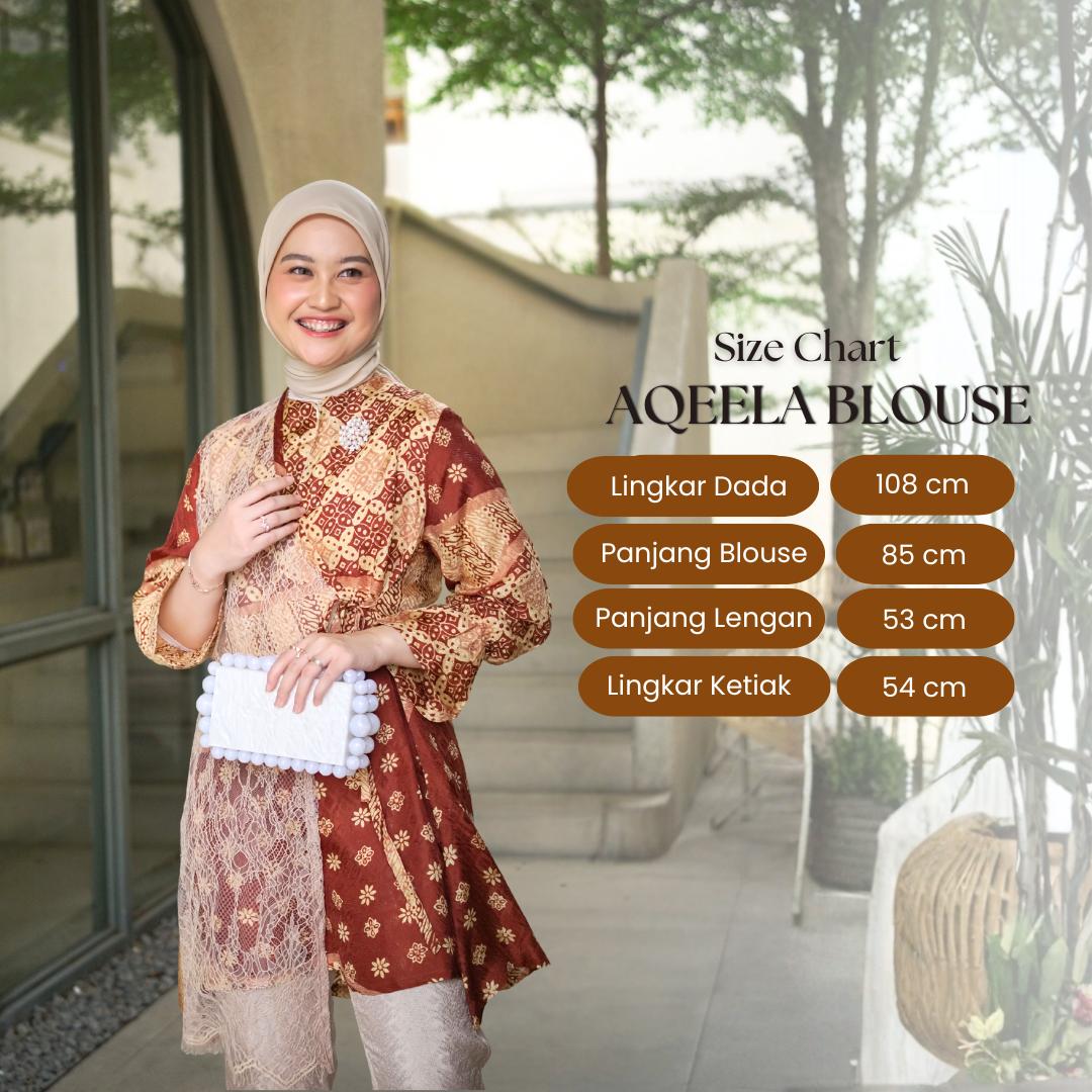 AQEELA Kimono Chantilly lace Blouse / Tunik Batik Modern Viscose Kondangan (Hanya Atasan)