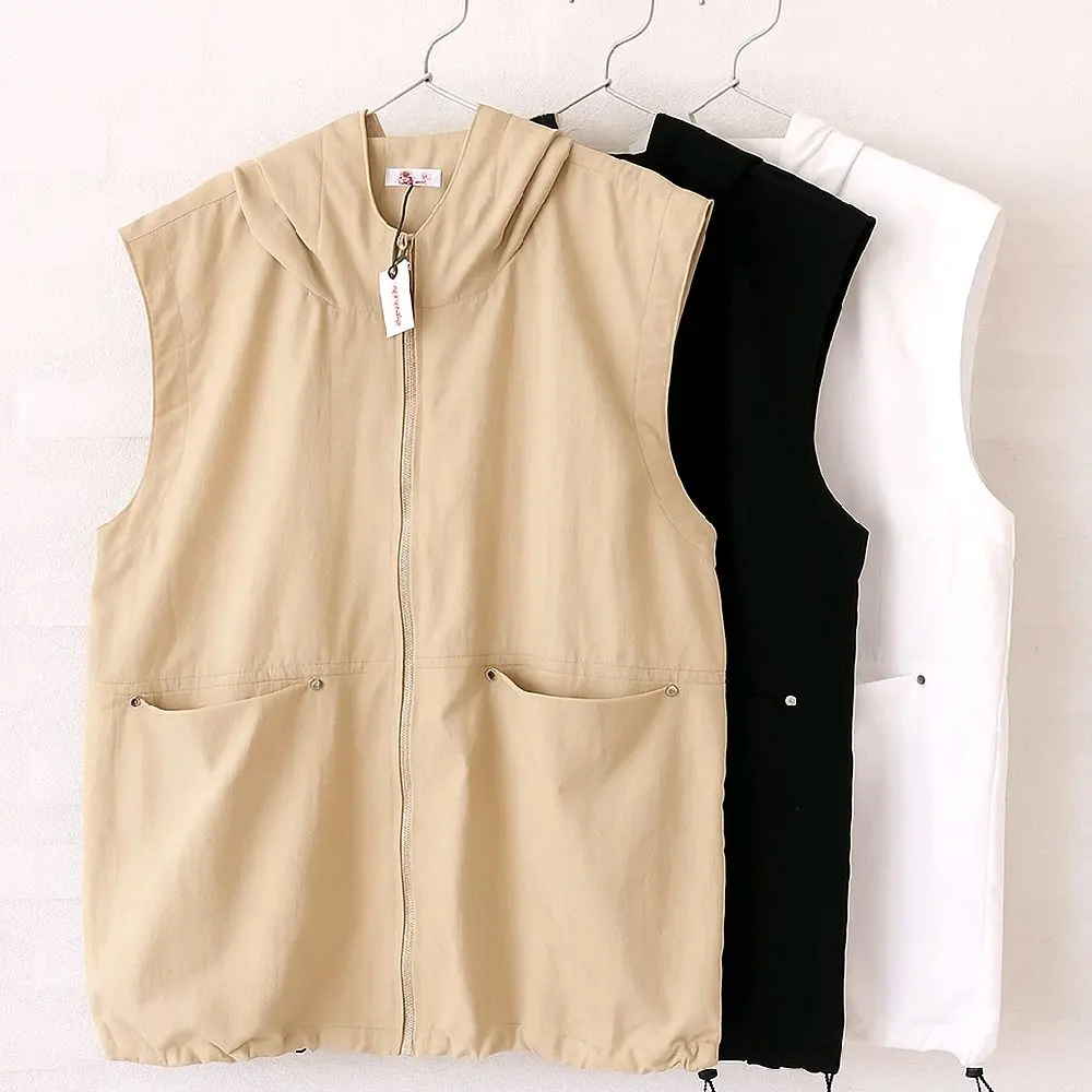 RR Fashion Rompi Parasut PREMIUM Wanita Kekinian Import Rompi Vest Hoodie Olahraga Nyaman Adem Material Korean Cringgle All Size 110cm x 64cm - Panjang Versatile untuk Aktivitas Outdoor Outer
