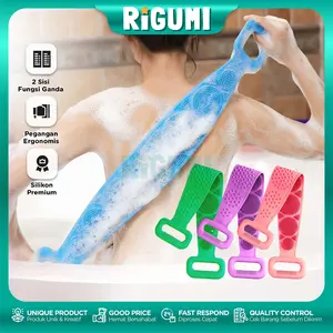 Sikat Badan Silikon Mandi Pembersih Penggosok Punggung Dua Sisi Penghilang Daki Scrubber Brush