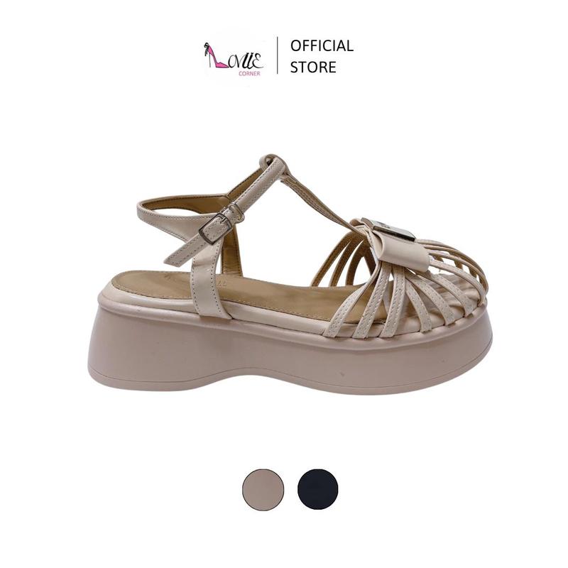 LOVIIECORNER - SANDAL NỮ MŨI TRÒN - GIÀY NỮ XINH ĐẾ BẰNG - SANDAL ĐI HỌC PHỐI QUAI HẬU CÀI MŨI RỌ 5 PHÂN - SS250408