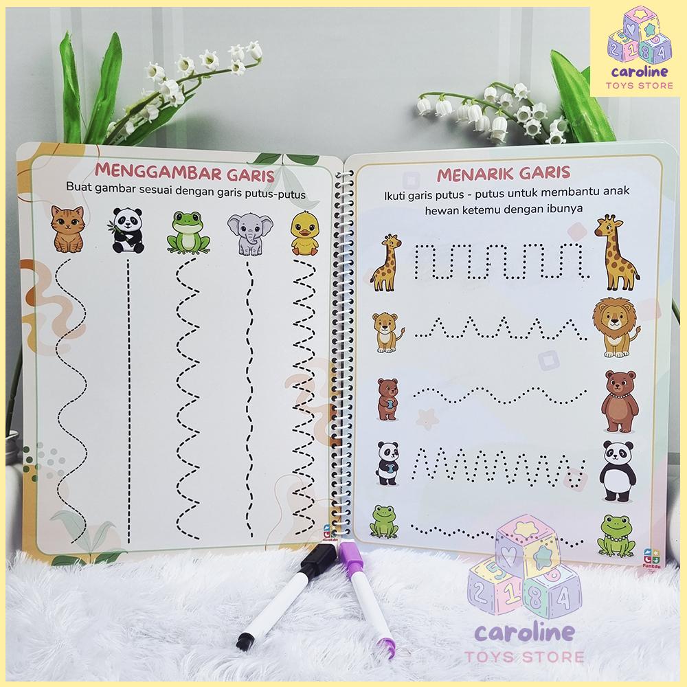 Buku Aktivitas FUNBOOK Aktivitas Hapus Tulis Paud Pra TK 2 3 4 Tahun Gratis Spidol