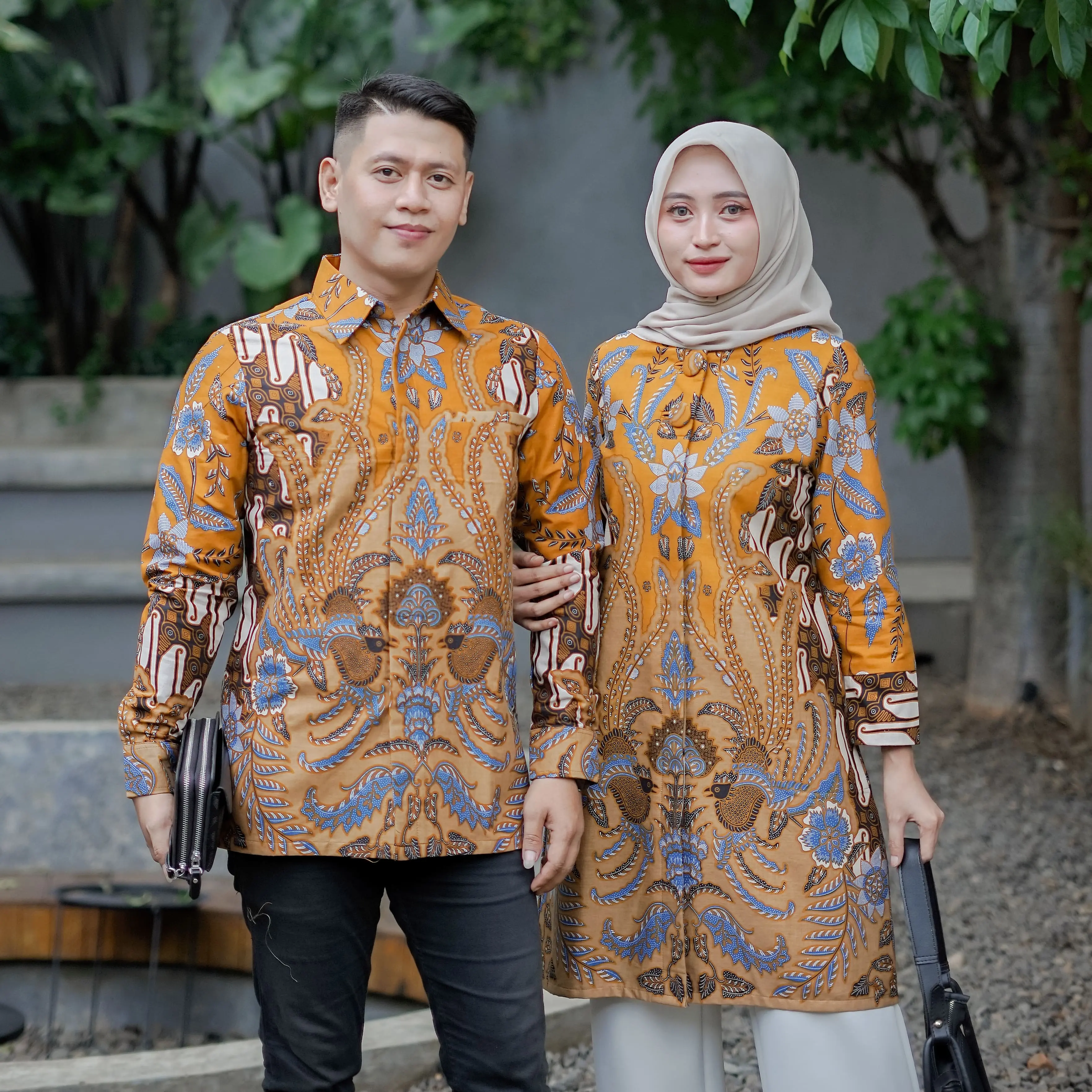 Batik Trikot_Batik Couple Lapis Furing Trikot Model Lengan Panjang Katun Motif Monalisa Coklat Jumbo S/M/L/XL/XXL/XXXL/XXXXL Busui Frendly Baju Tunik Wanita Atasan Kerja