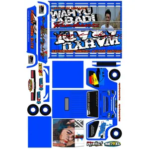 Pola stiker miniatur truk oleng Wahyu Abadi / Trending Topic / Oppa Muda Terlaris Car