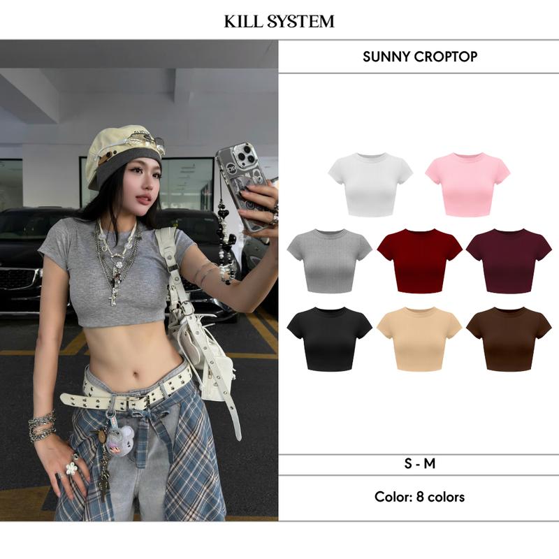 Áo croptop thun tăm mỏng ôm body SUNNII - KILLSYSTEM