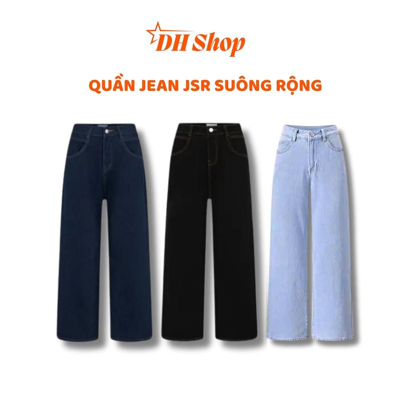 Quần Jean Nam Nữ Form Suông Ống Rộng Mềm Chất Denim Mềm, Lưng Cao Hack Dáng Tôn Da DH Shop Form Trùm Giày Cá Tính Hottrend