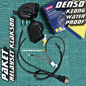 Paket Klakson Keong Denso Waterproof plus relayset relay set