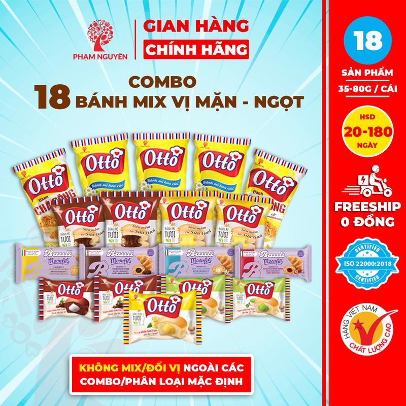  18 Bánh mì Otto Phạm Nguyên Box mix vị giá sỉ | Tốt cho sức khoẻ | Ăn sáng dinh dưỡng | Bánh mix vị | Đồ ăn vặt | Snack Food | Thức Ăn 