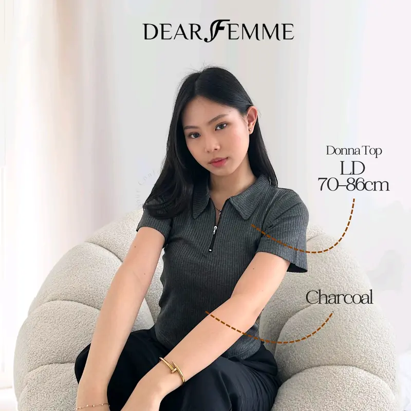 [Dear Femme] Donna Knit Top | Premium Knit Collection | Atasan Wanita Lengan Pendek 2