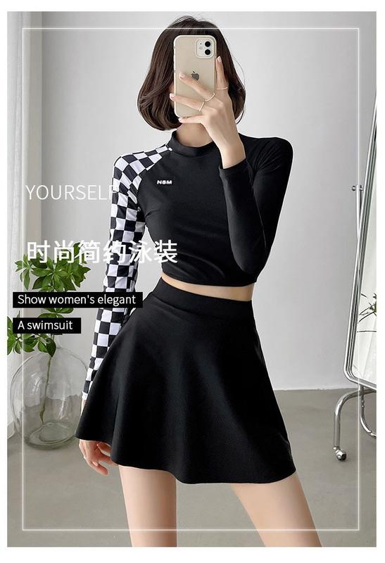 Product Introduction of Internet Baju renang panas untuk wanita, baju renang lengan panjang belah, konservatif, menyembunyikan perut, nipis, pelajar sekolah menengah, kelas, pakaian mata air panas 1
