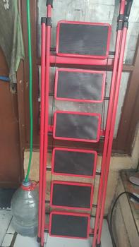 Product Review of Reaim 3-7 Step Tangga Lipat Multifungsi / Tangga Lipat Rumah 4 step dan 5 step / Baja Karbon Tebal Anti Licin Pegangan Tangan Tangga Bisa Dilepas / Household Ladder Tangga Rumah 3/4 Step 1,17M // 1,45M // 1.8M Hitam Merah Putih from ** F**M 0** ** 1