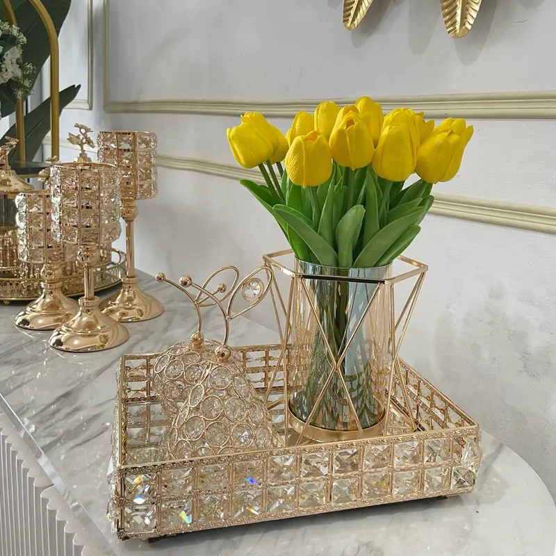 Tulip 1set dengan vas gold premium 0